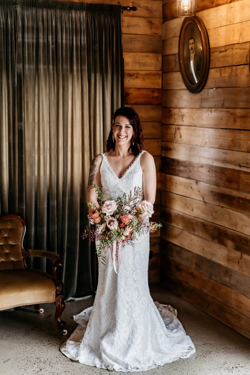 Bride Mel at Rockle Farm elopement wedding 