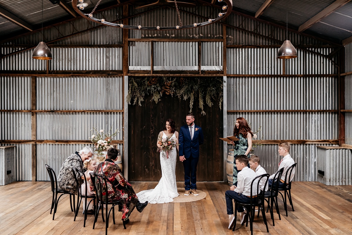 Mel and Nathan's wedding at Geelong elopement venue Rocklea Farm